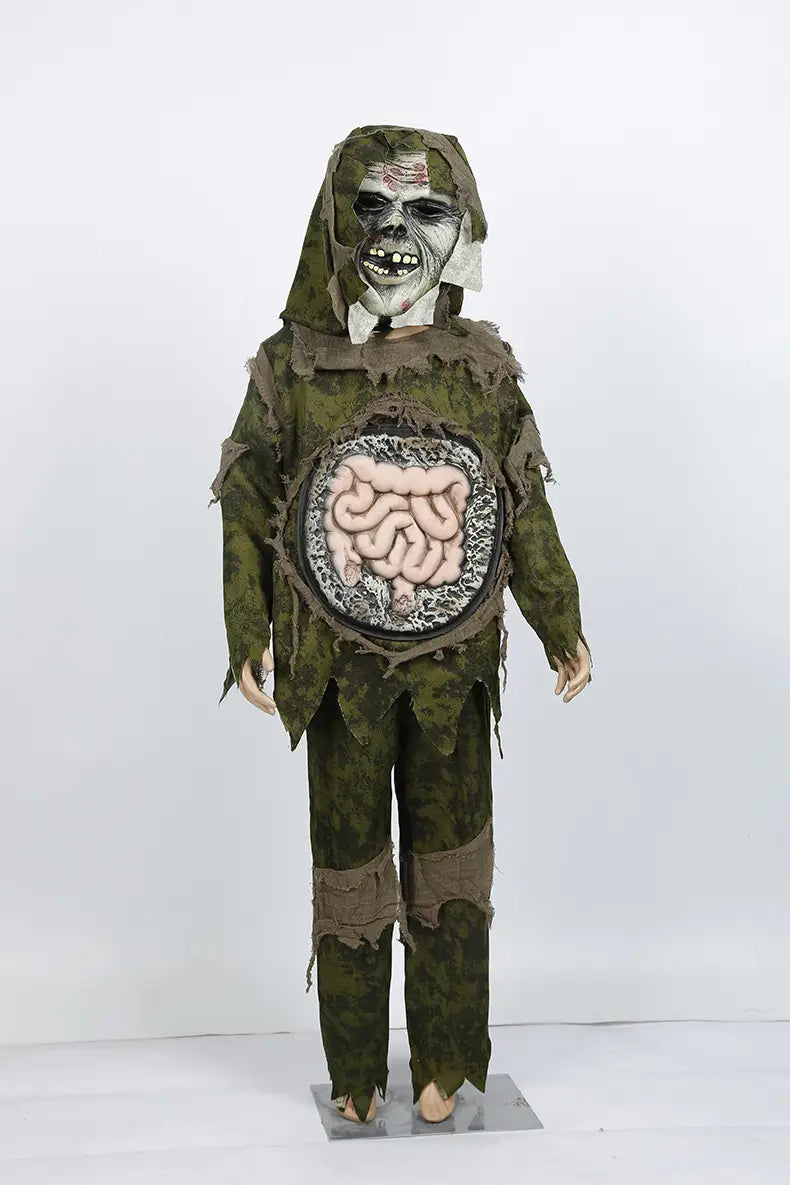 Halloween costume kids cosplay boy swamp monster outfit scary mask intestine costume