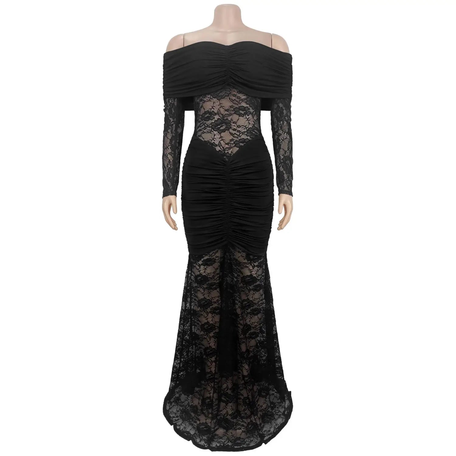 Fashion Women's Sexy One-Shoulder Lace Bodycon Dress