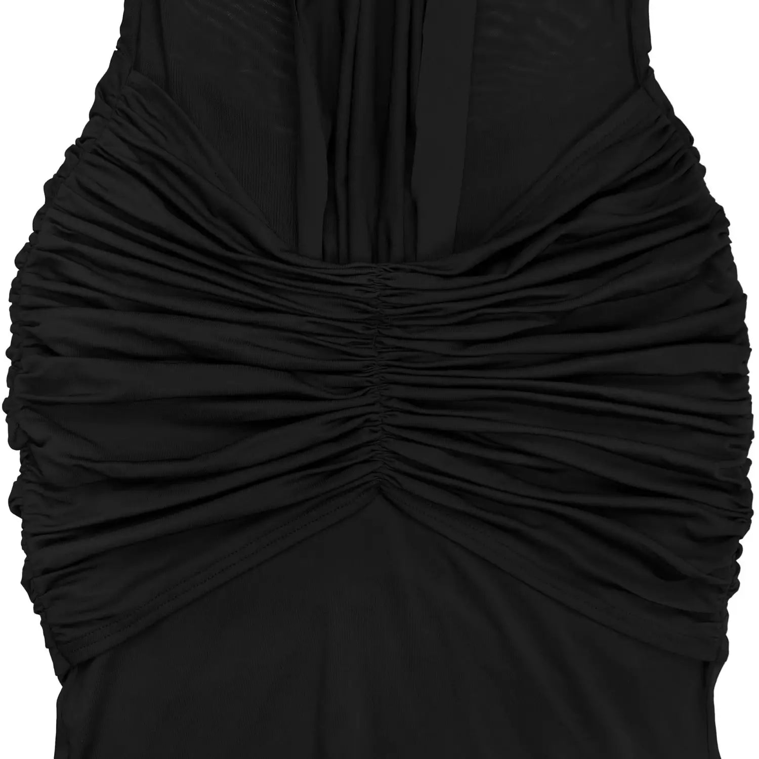 Fashion women’s sexy sheer mesh halter tie-back dress