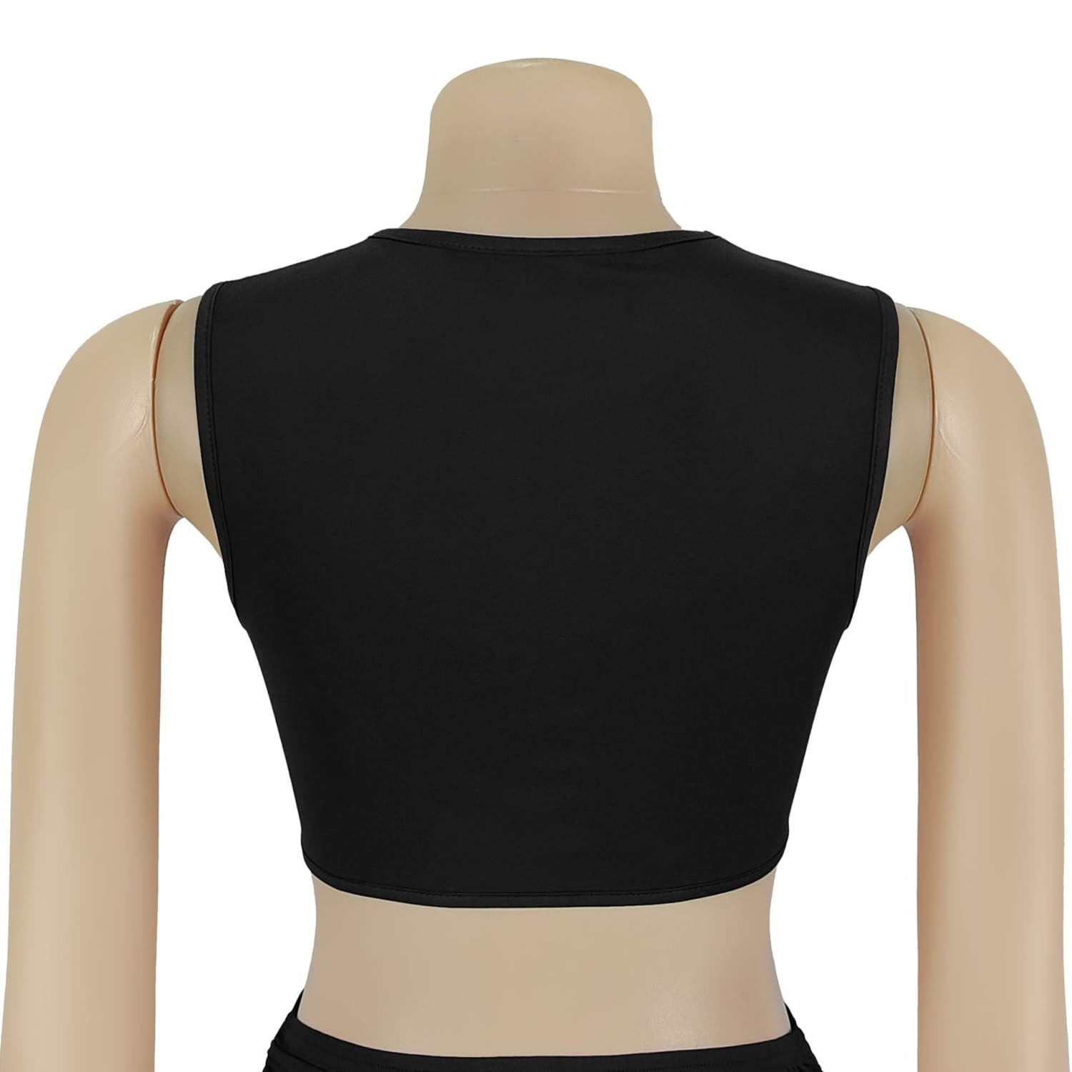 Fashion women’s sexy solid color sleeveless crop open fork dress