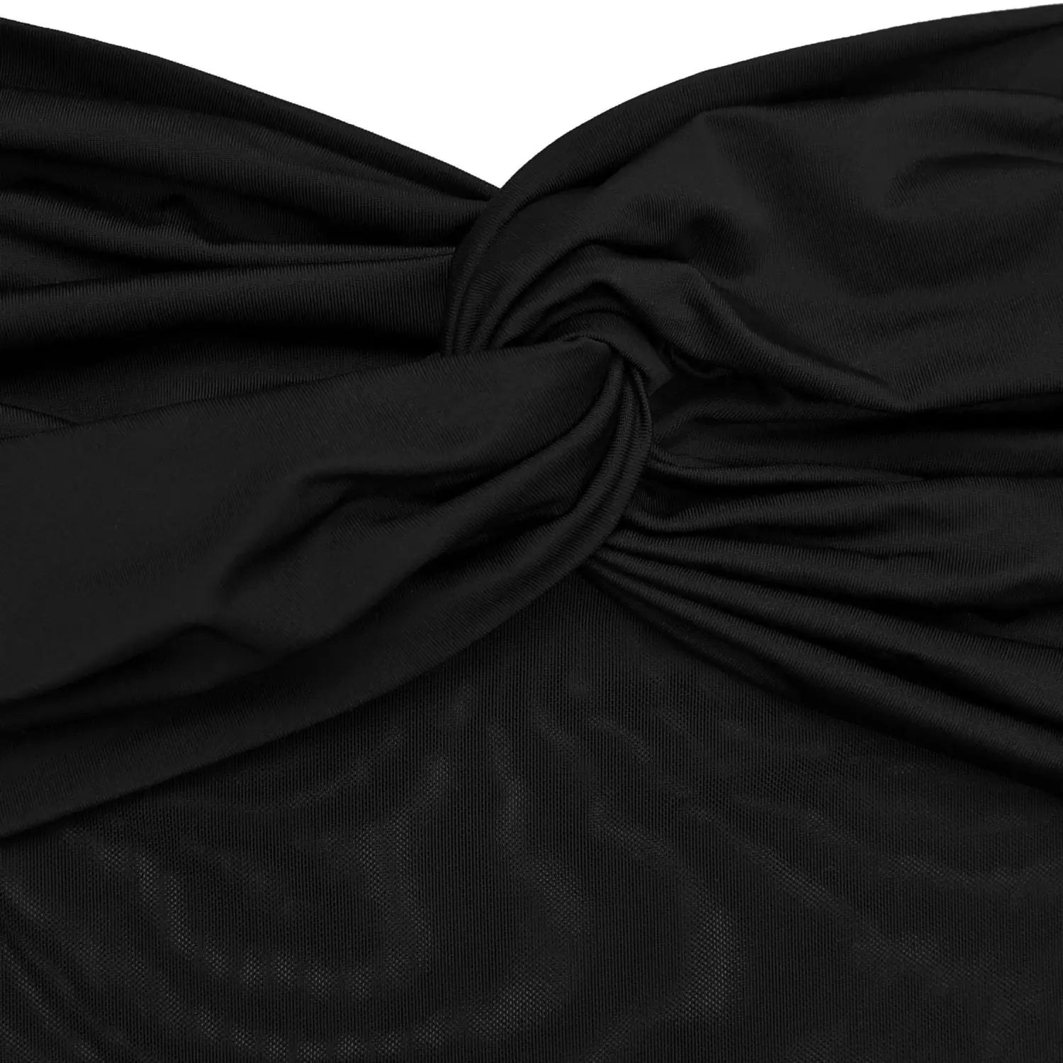 Fashion women’s sexy sheer mesh halter tie-back dress