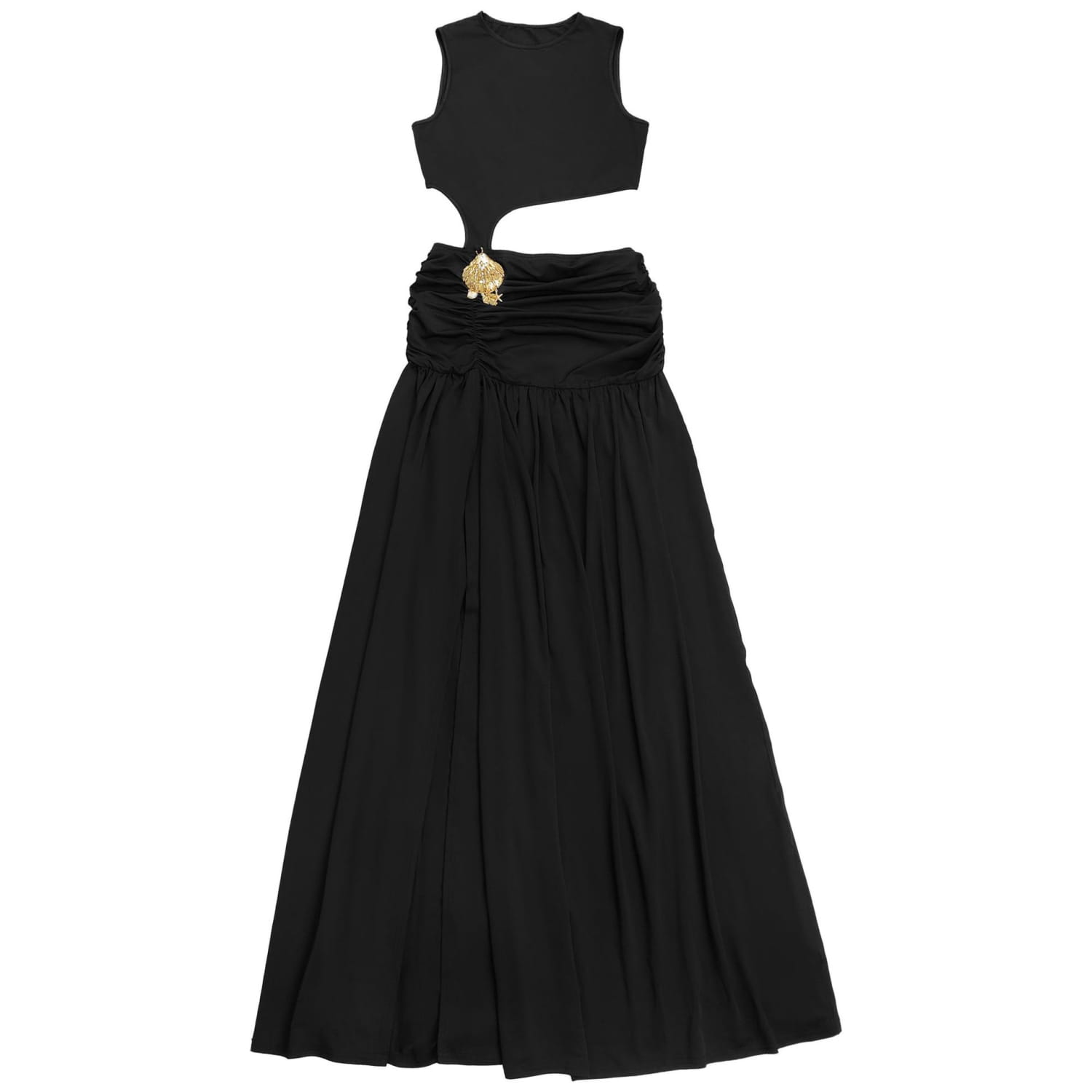 Fashion women’s sexy solid color sleeveless crop open fork dress