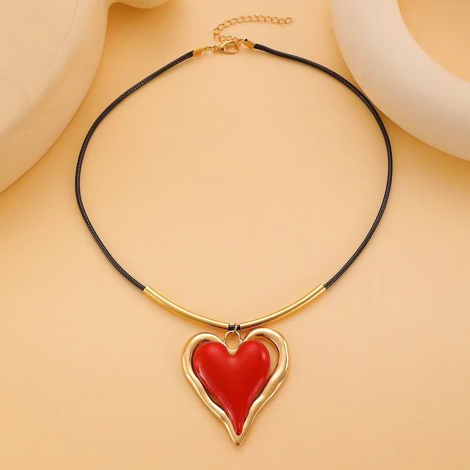 Exaggerated large heart necklace sweet and spicy lolita style pendant clavicle chain for women
