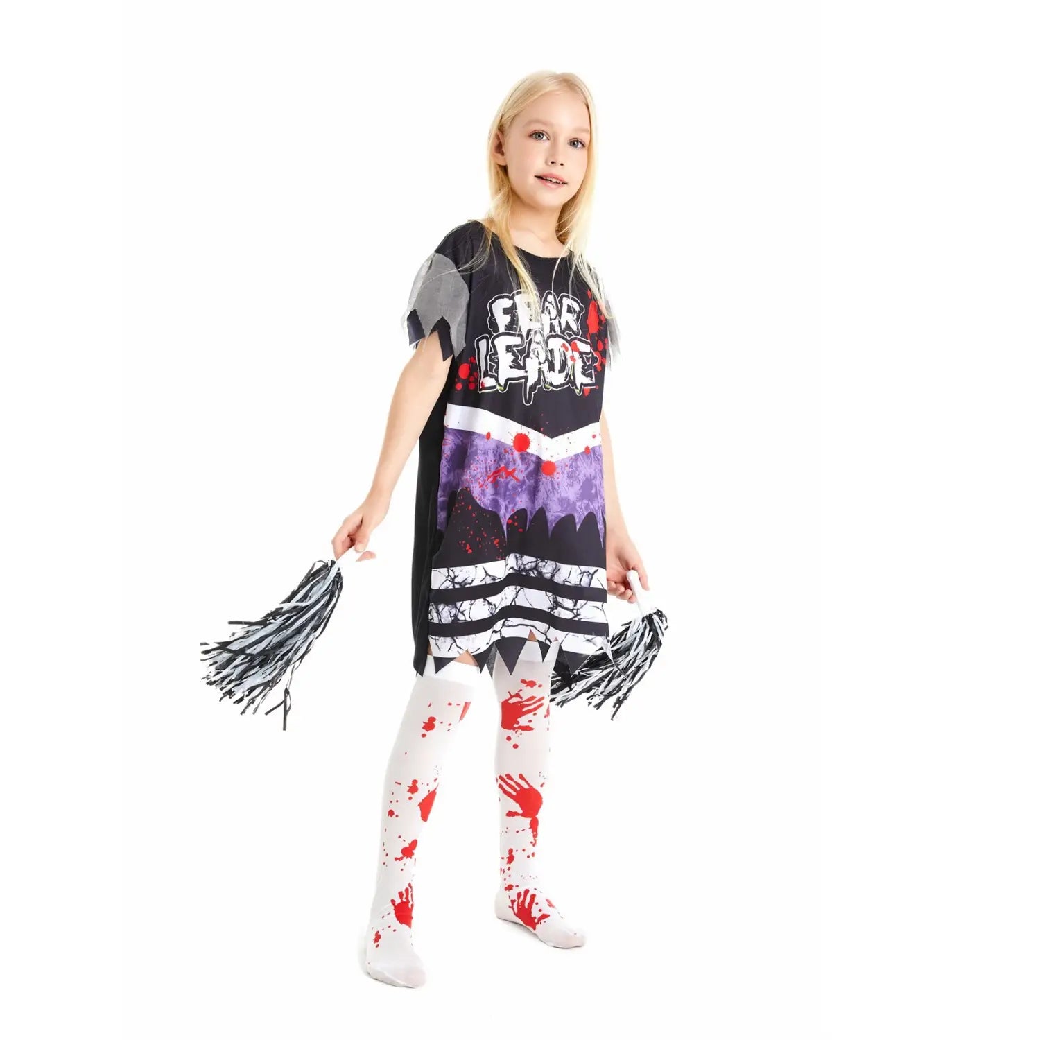 Children’s halloween carnival cosplay zombie costume girl horror cheerleader cos party dress