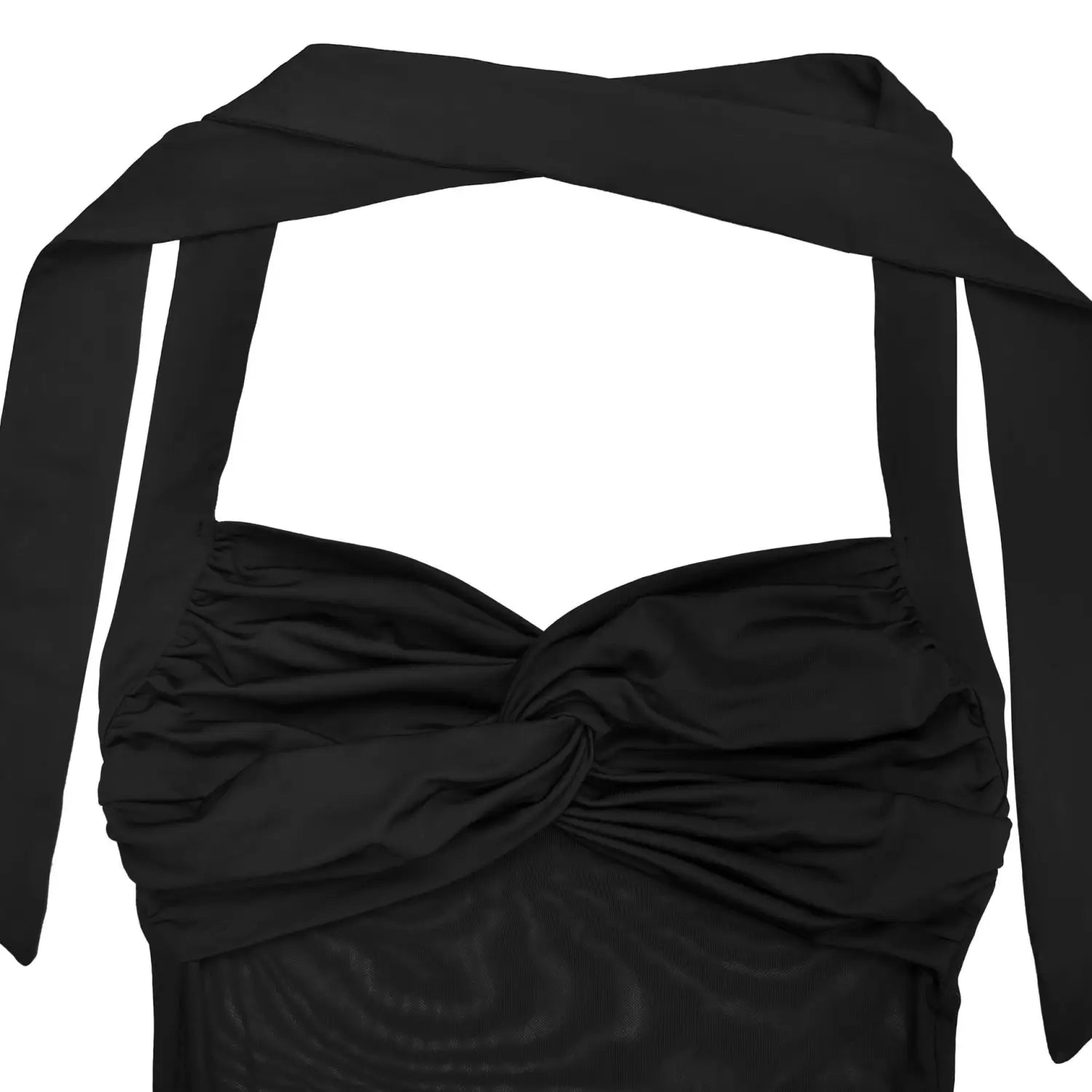 Fashion women’s sexy sheer mesh halter tie-back dress