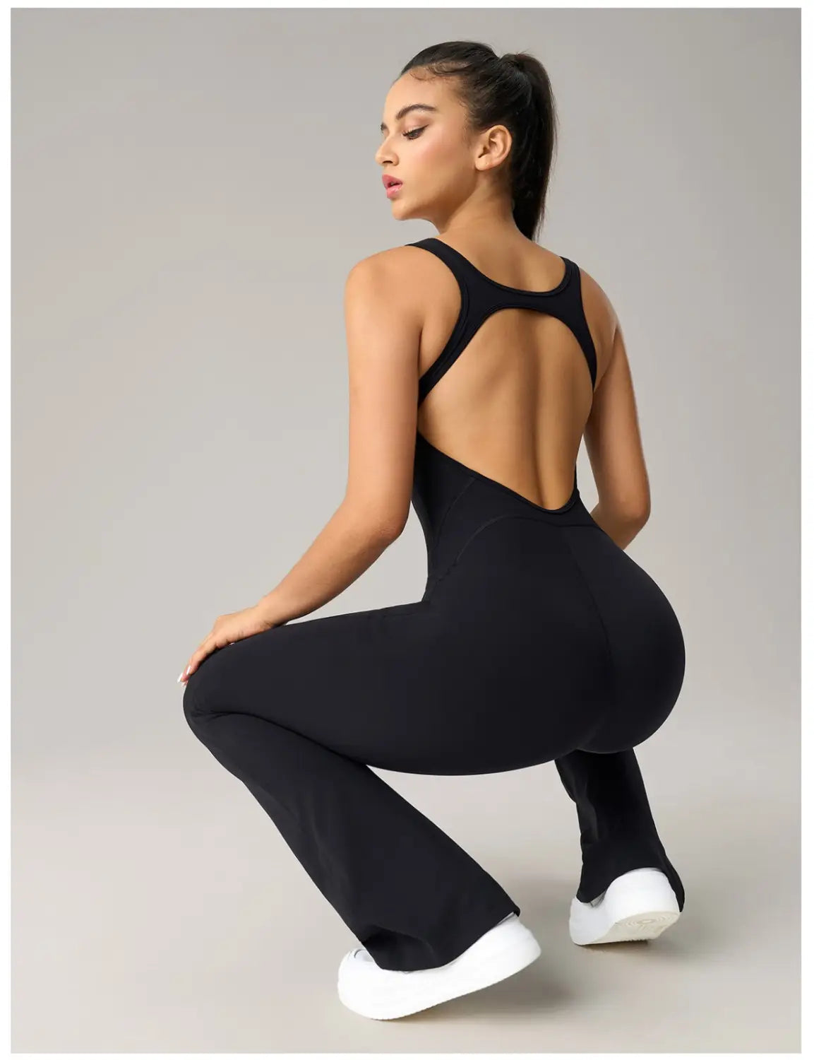 Sleek & stylish: women’s horn elastic yoga jumpsuit