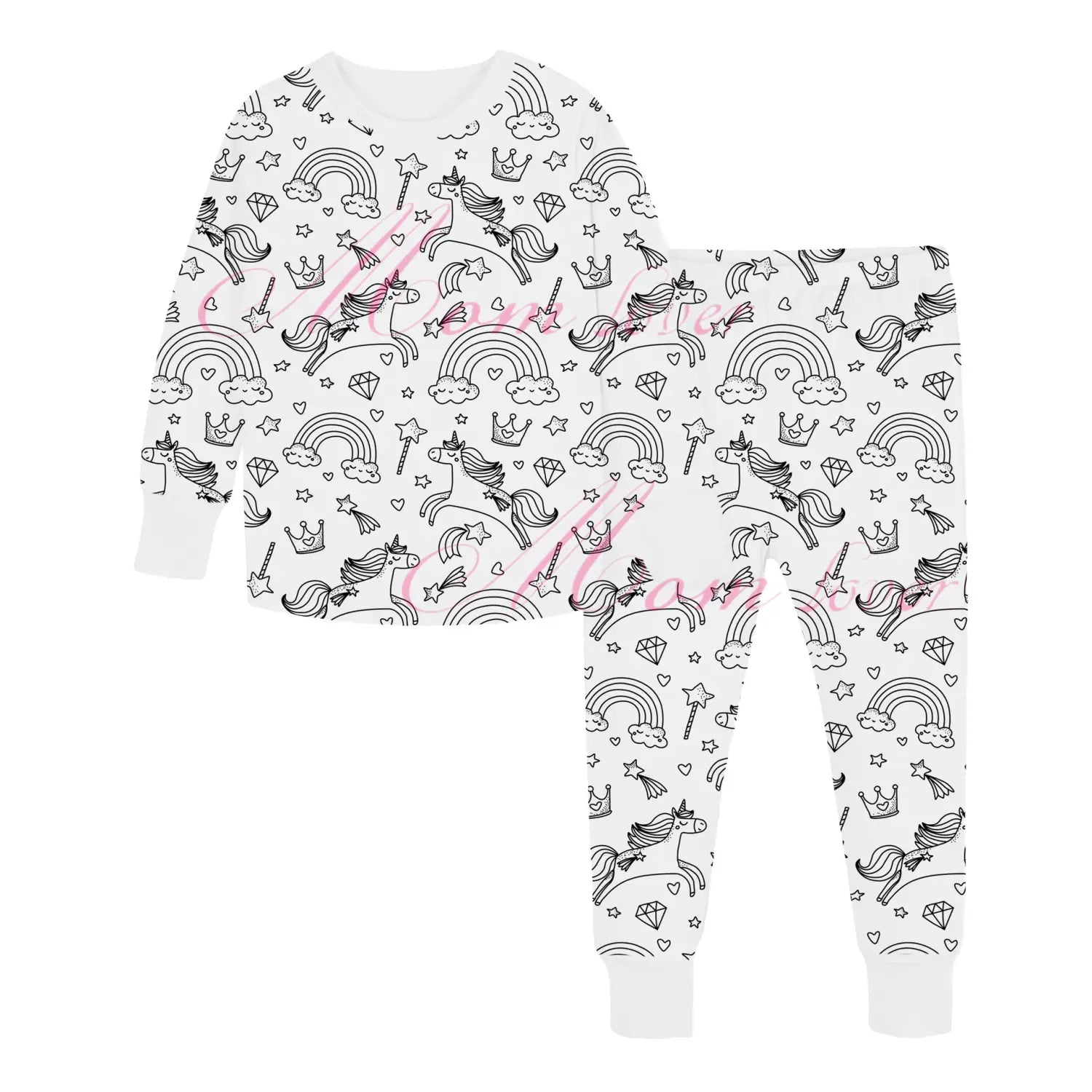 Children’s graffiti pajamas diy hand-painted colorable set for home decor coloring pajama sets