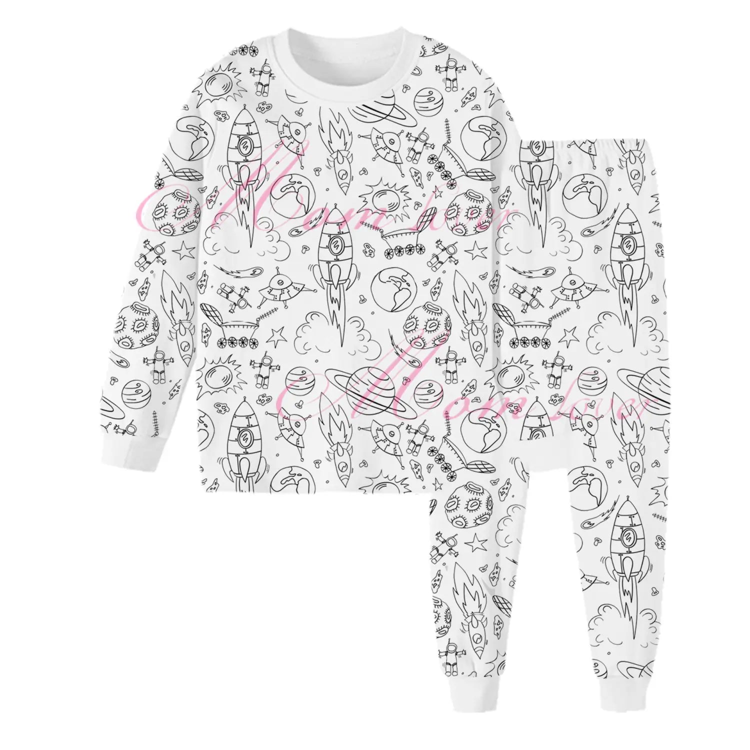 Children’s graffiti pajamas diy hand-painted colorable set for home decor coloring pajama sets