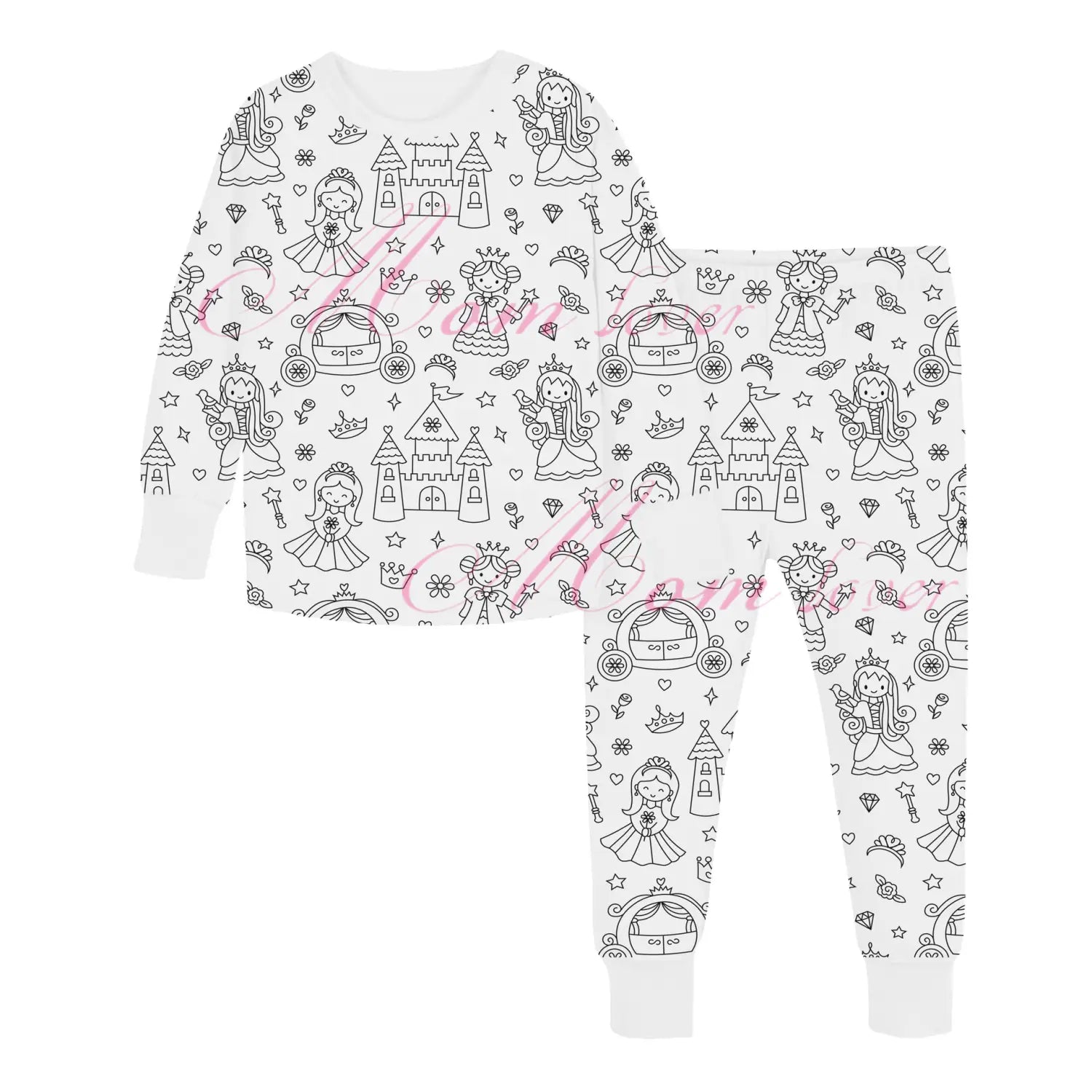 Children’s graffiti pajamas diy hand-painted colorable set for home decor coloring pajama sets