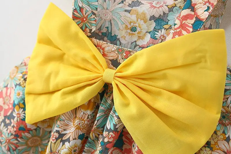 Children’s skirts chest bow dresses pastoral princess skirts send hats baby beach skirts