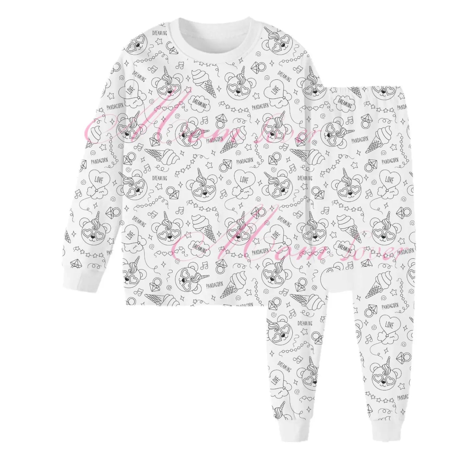 Children’s graffiti pajamas diy hand-painted colorable set for home decor coloring pajama sets