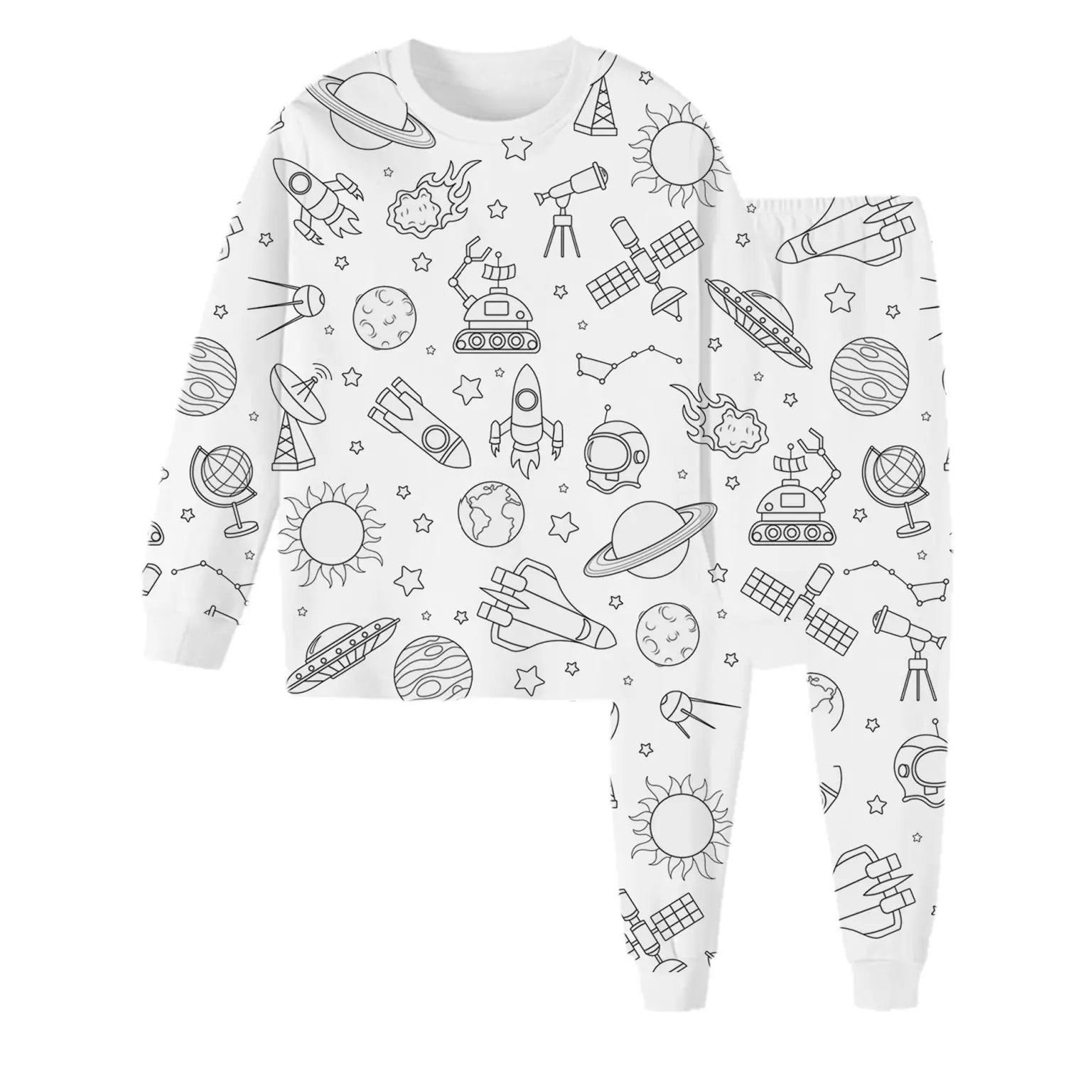 Children’s graffiti pajamas diy hand-painted colorable set for home decor coloring pajama sets