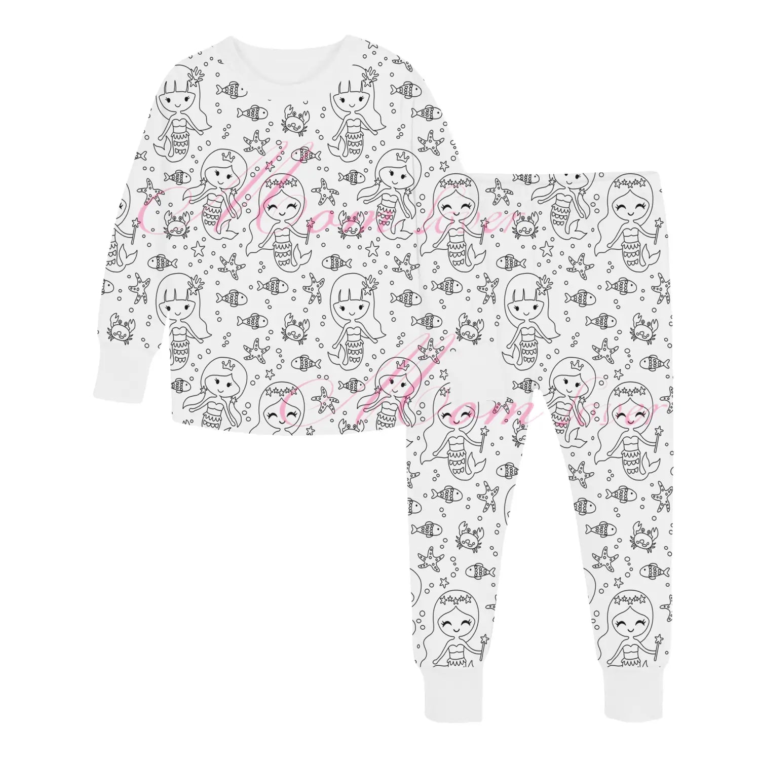 Children’s graffiti pajamas diy hand-painted colorable set for home decor coloring pajama sets