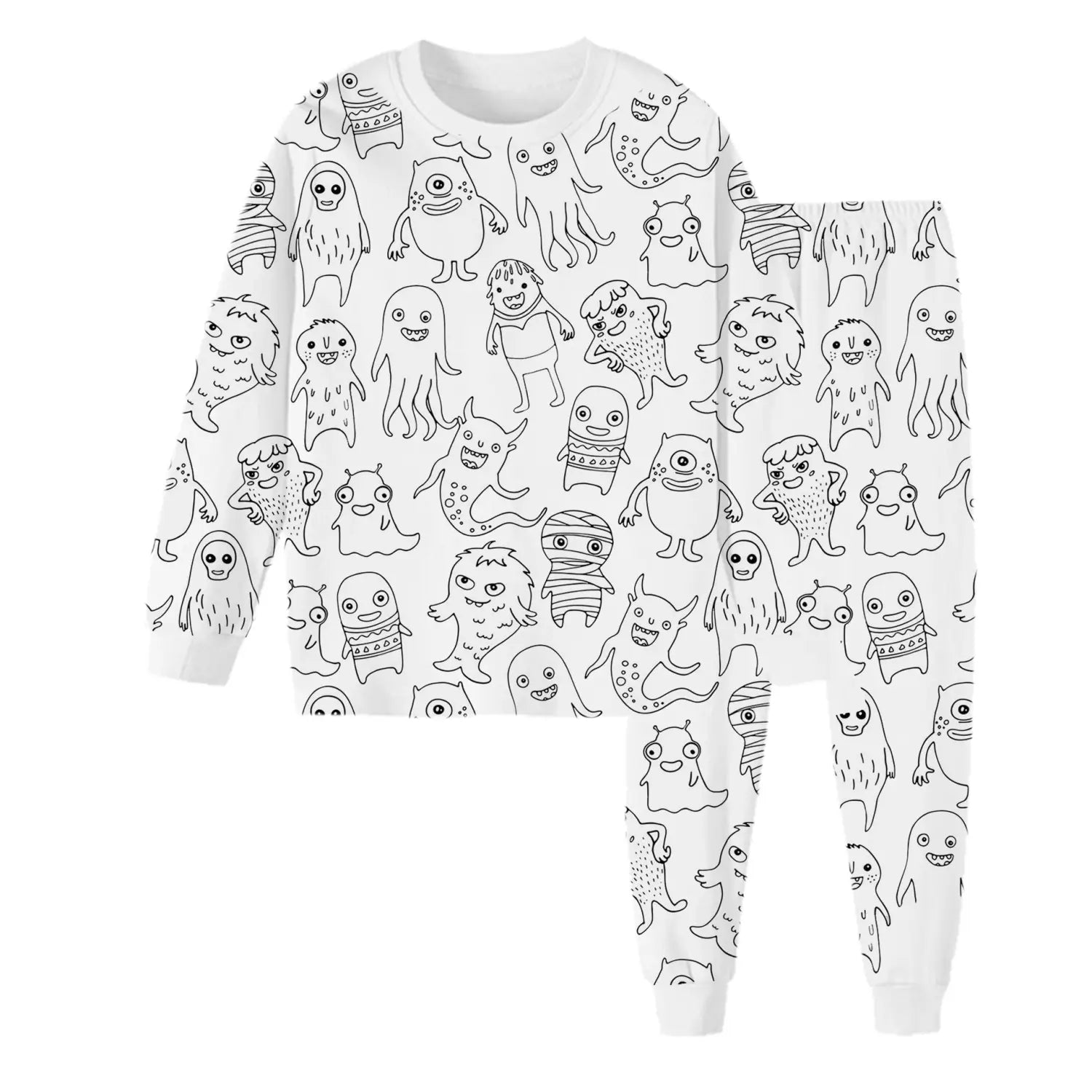 Children’s graffiti pajamas diy hand-painted colorable set for home decor coloring pajama sets