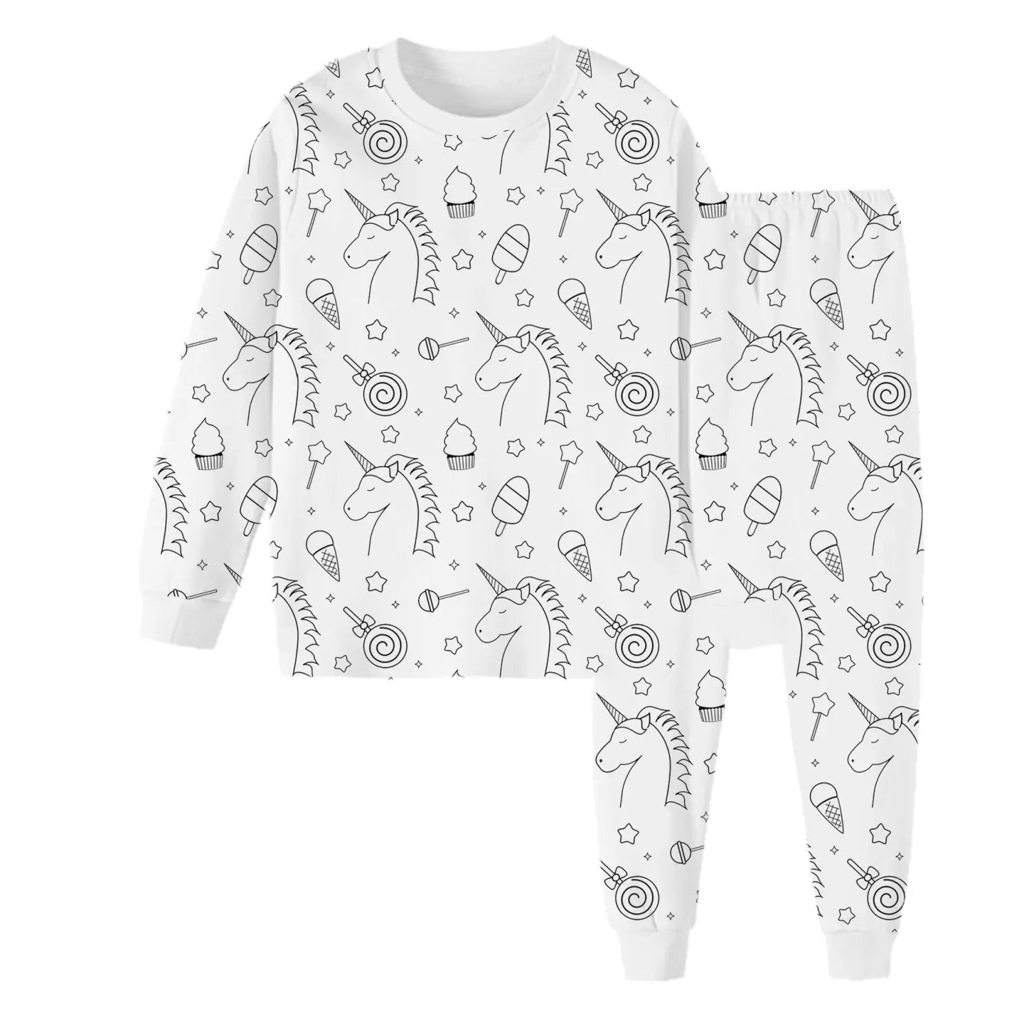 Children’s graffiti pajamas diy hand-painted colorable set for home decor coloring pajama sets