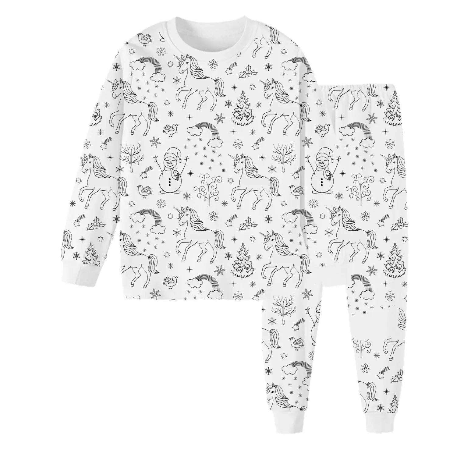 Children’s graffiti pajamas diy hand-painted colorable set for home decor coloring pajama sets