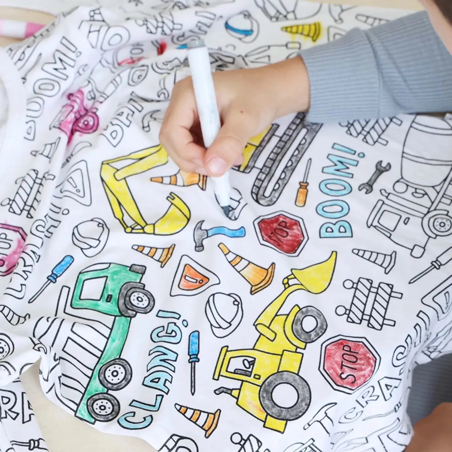 Children’s graffiti pajamas diy hand-painted colorable set for home decor coloring pajama sets