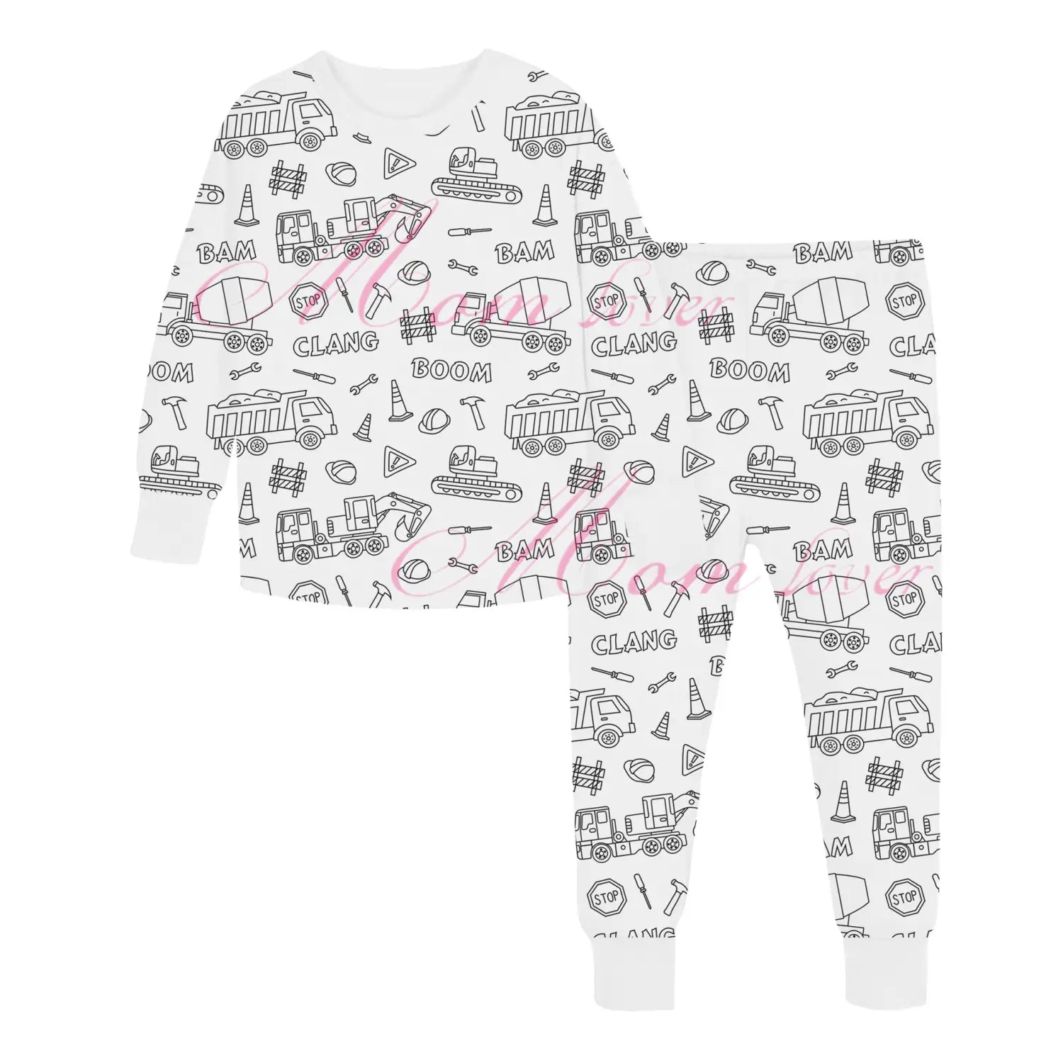 Children’s graffiti pajamas diy hand-painted colorable set for home decor coloring pajama sets