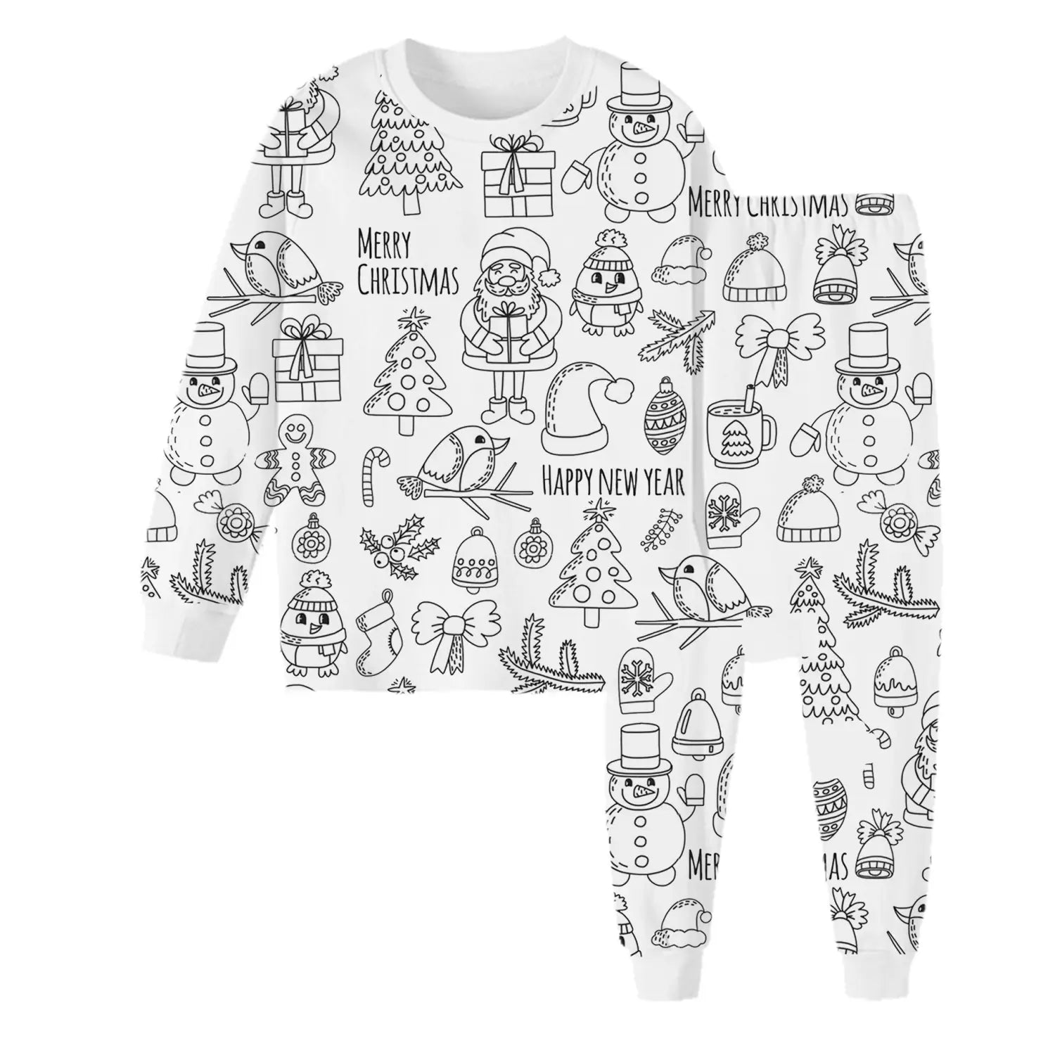 Children’s graffiti pajamas diy hand-painted colorable set for home decor coloring pajama sets