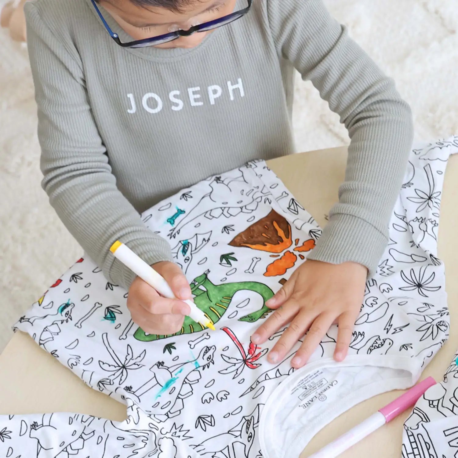 Children’s graffiti pajamas diy hand-painted colorable set for home decor coloring pajama sets