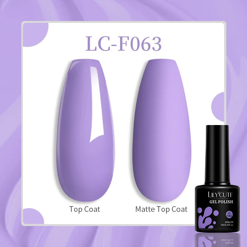 Vibrant LILYCUTE 129 Colors Gel Polish - 7ML Perfection