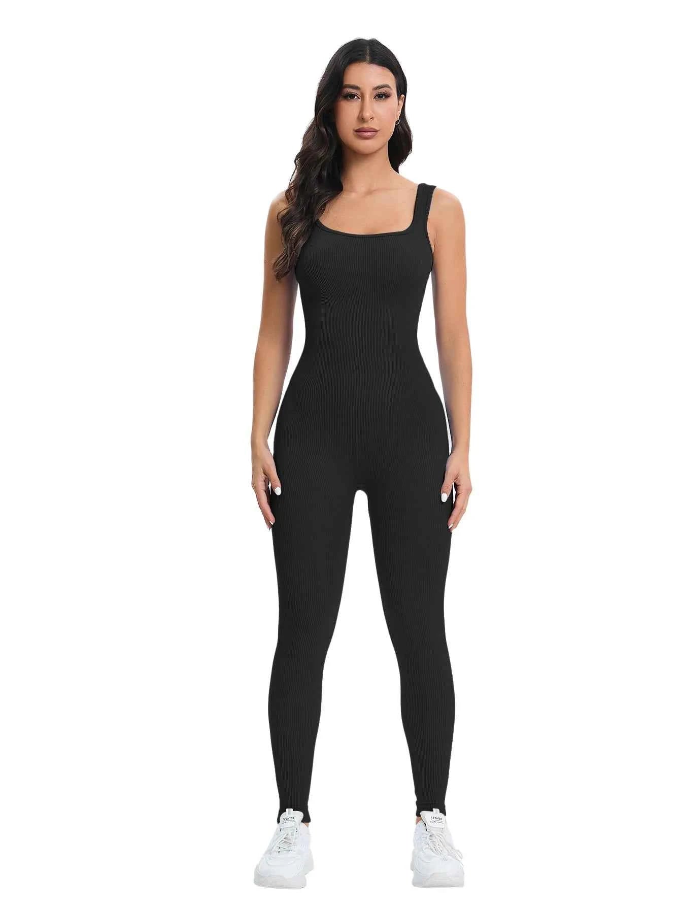 Stylish Sleeveless Jumpsuit: Perfect Fit with Built-In Support