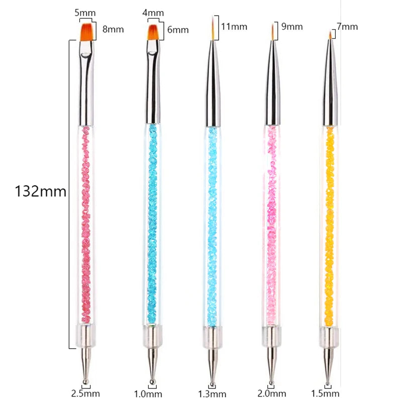 Precision Nail Art Brush Set: 5/20 Pcs for Masterful Designs