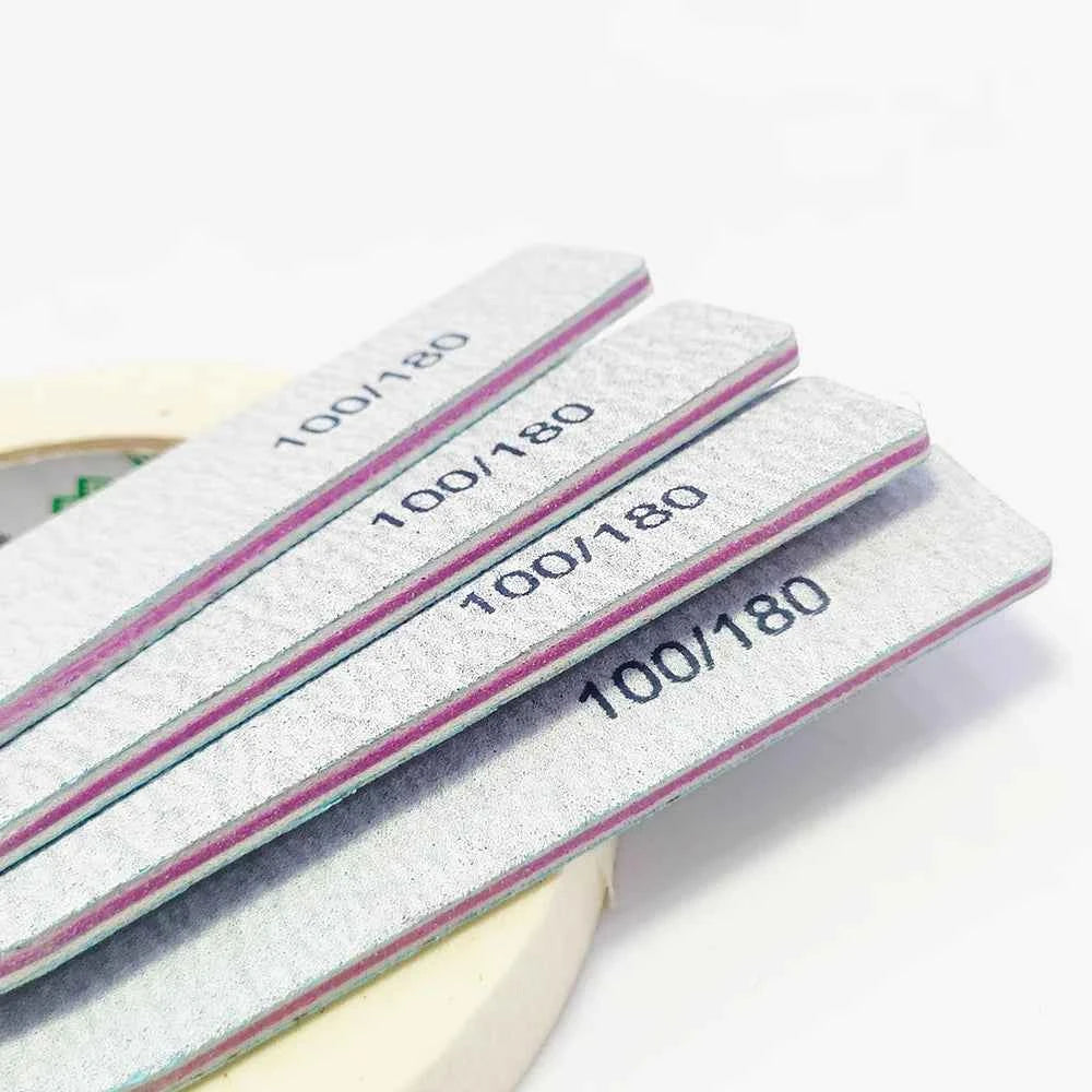 Precision Half Moon Nail File Buffer - 100/180 Grit
