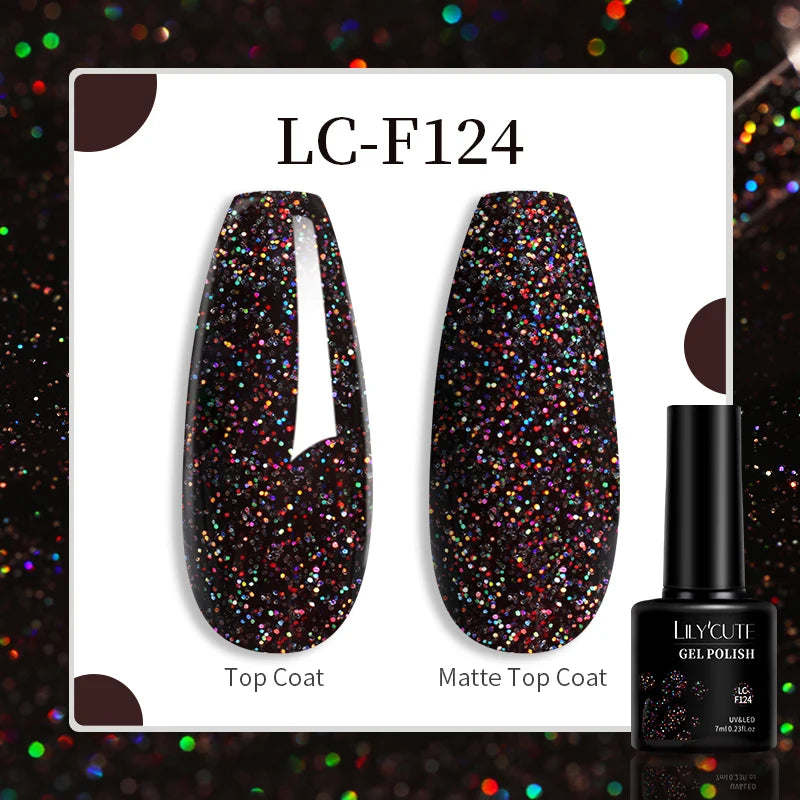 Vibrant LILYCUTE 129 Colors Gel Polish - 7ML Perfection