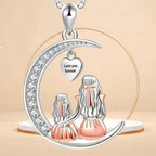 Forever Love Heart & Moon Necklace for Mom & Daughter