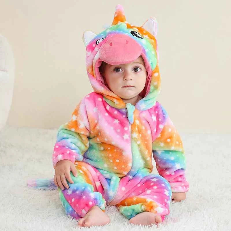 Cozy Unicorn & Dinosaur Baby Rompers for Boys & Girls
