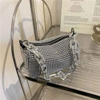 Elegant Glitter Chain Mini Crossbody Purse for Women