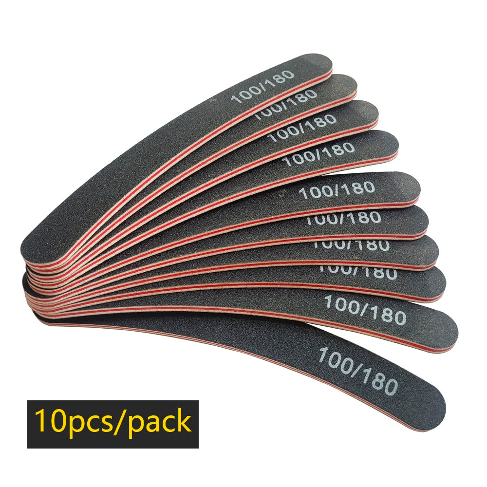 Precision Half Moon Nail File Buffer - 100/180 Grit