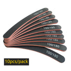 Precision Half Moon Nail File Buffer - 100/180 Grit