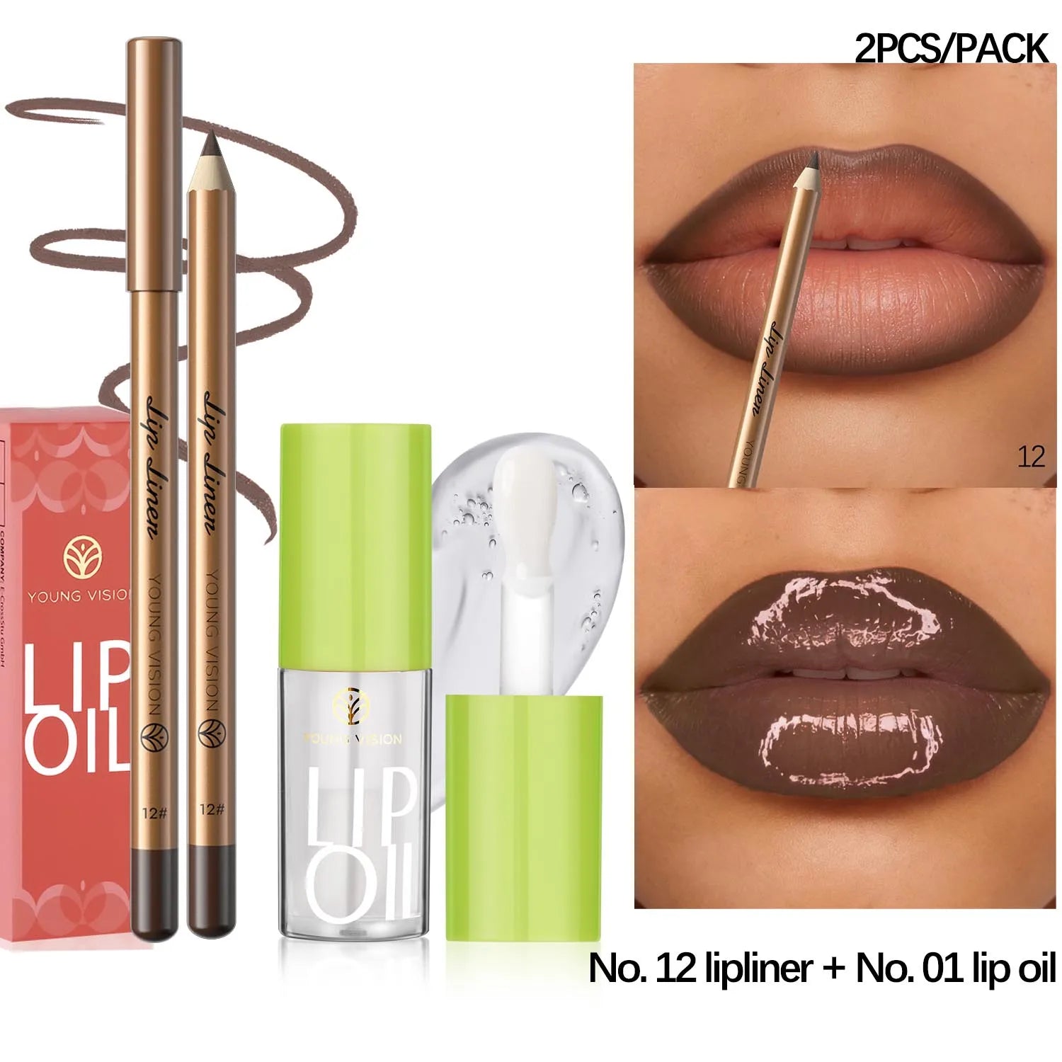 Elevate Your Look: USHAS 12-Color Lipstick & Liner Duo