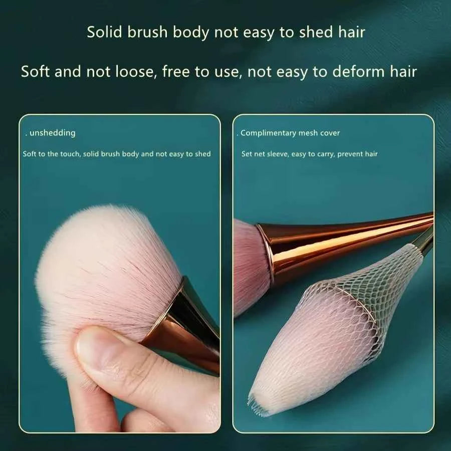 Soft Rose Golden Brush Set: Highlight, Blush & Powder