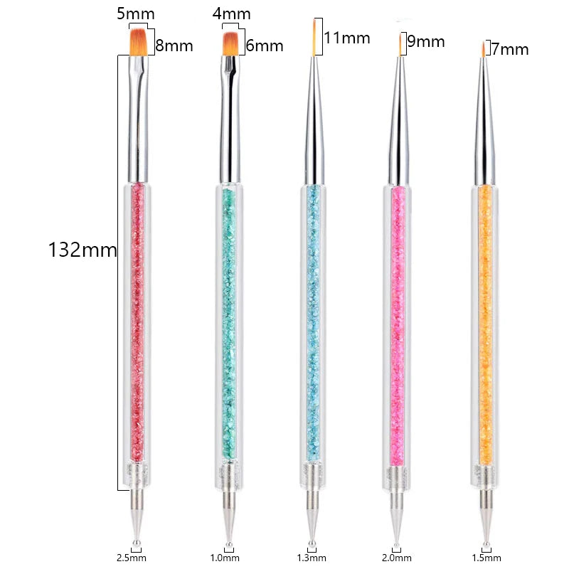 Precision Nail Art Brush Set: 5/20 Pcs for Masterful Designs
