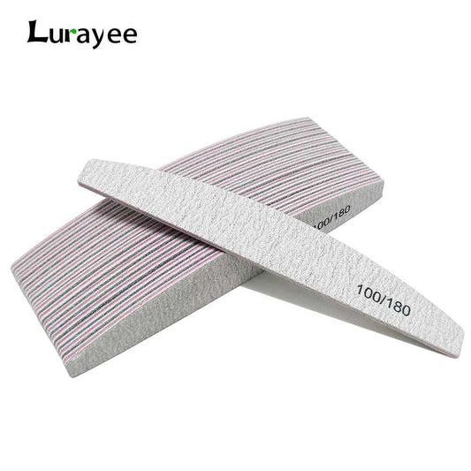 Precision Half Moon Nail File Buffer - 100/180 Grit