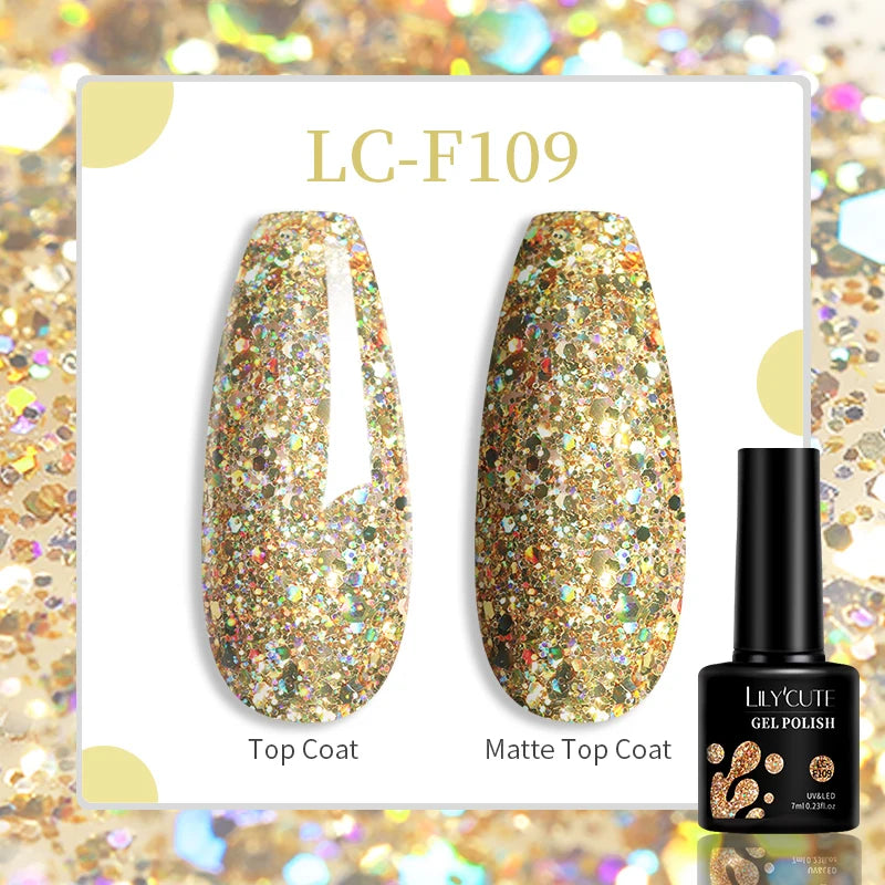 Vibrant LILYCUTE 129 Colors Gel Polish - 7ML Perfection