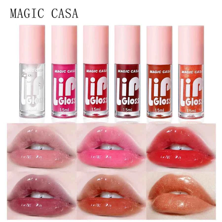 Hydrating Jelly Lip Oil Set: 6pcs for Smooth, Shiny Lips