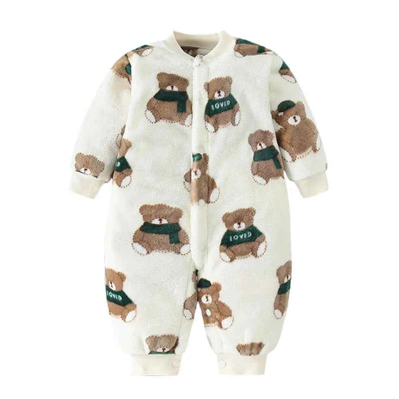 Cozy Flannel Infant Jumpsuit for Newborns 0-18 Months