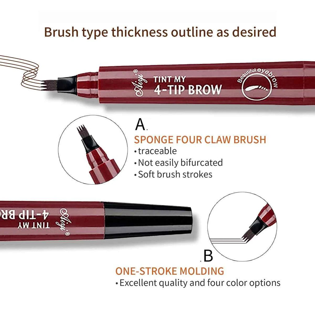 Four Fork Eyebrow Pencil: Natural & Waterproof Colors