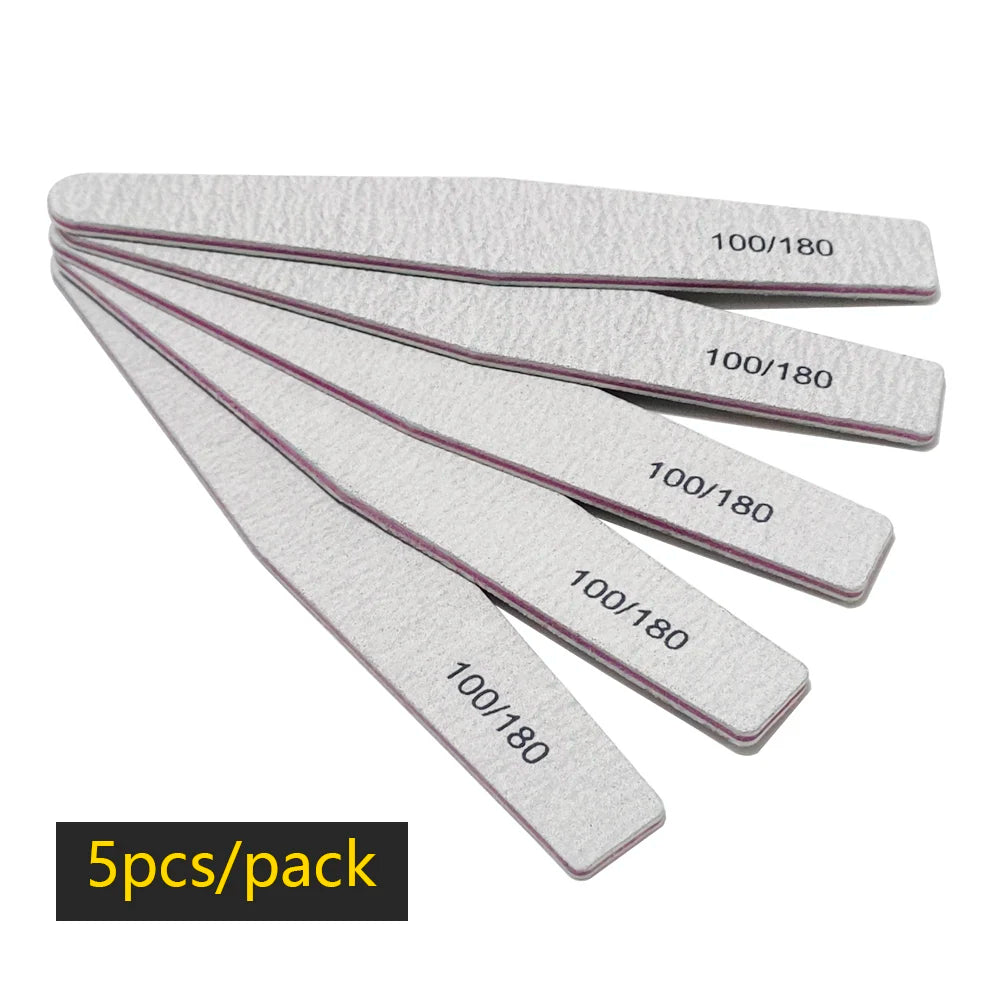 Precision Half Moon Nail File Buffer - 100/180 Grit