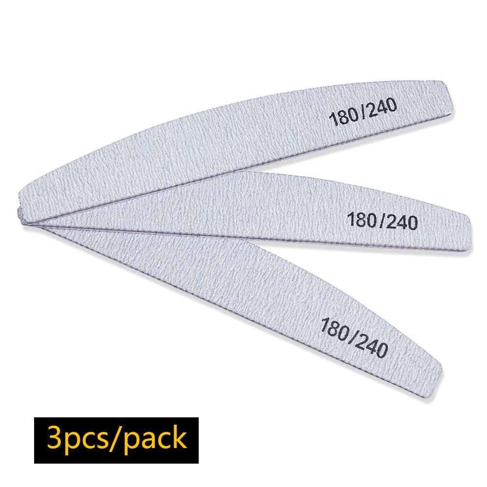 Precision Half Moon Nail File Buffer - 100/180 Grit