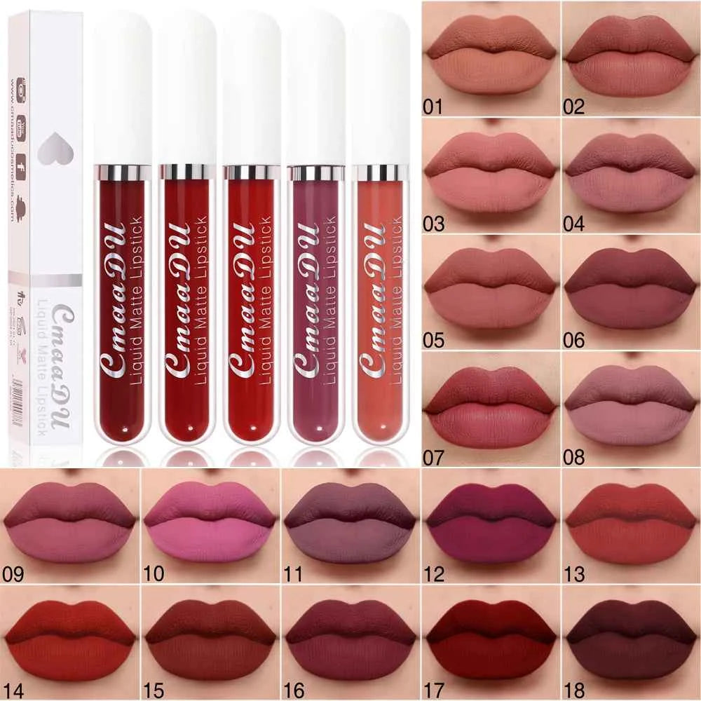 Waterproof Matte Liquid Lipstick - CmaaDu Red Elegance
