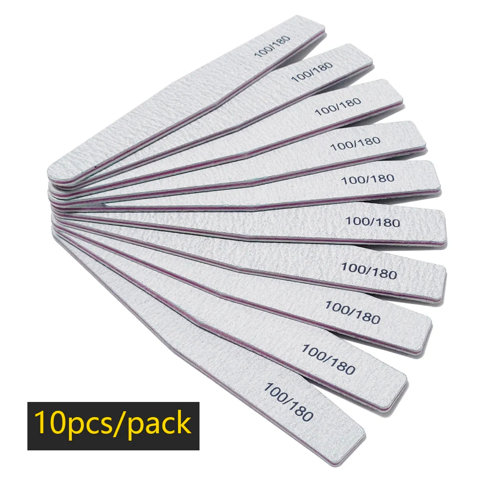 Precision Half Moon Nail File Buffer - 100/180 Grit