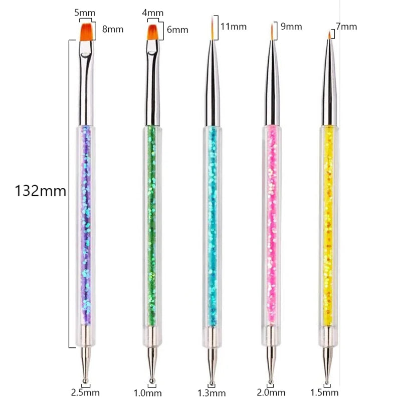 Precision Nail Art Brush Set: 5/20 Pcs for Masterful Designs