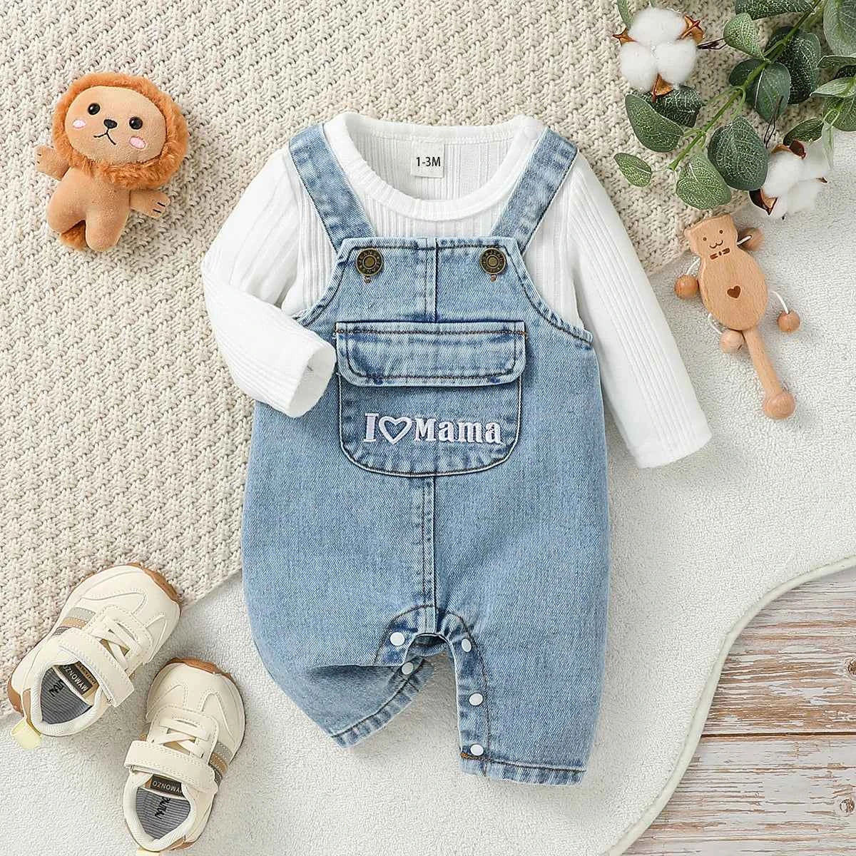 Trendy Baby Long Sleeve Top & Romper Set for All Seasons