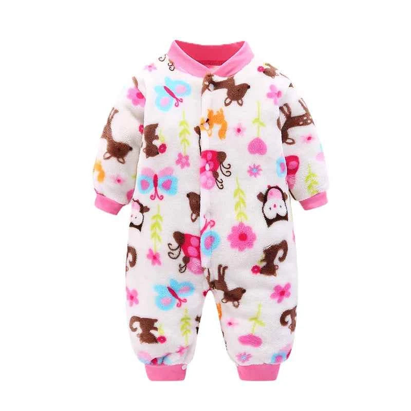 Cozy Flannel Infant Jumpsuit for Newborns 0-18 Months