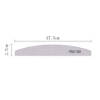 Precision Half Moon Nail File Buffer - 100/180 Grit